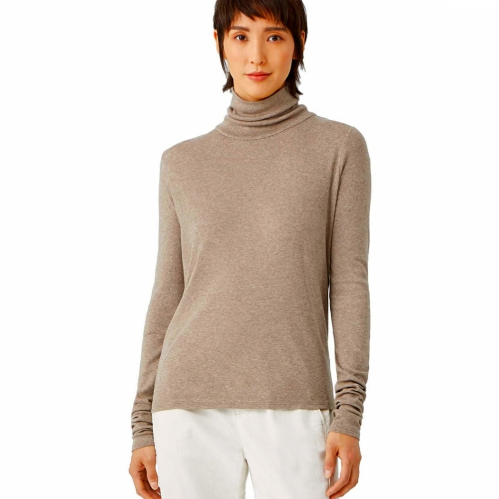 NWOT Eileen Fisher Turtleneck Full-Length Sleeves Slim Top
